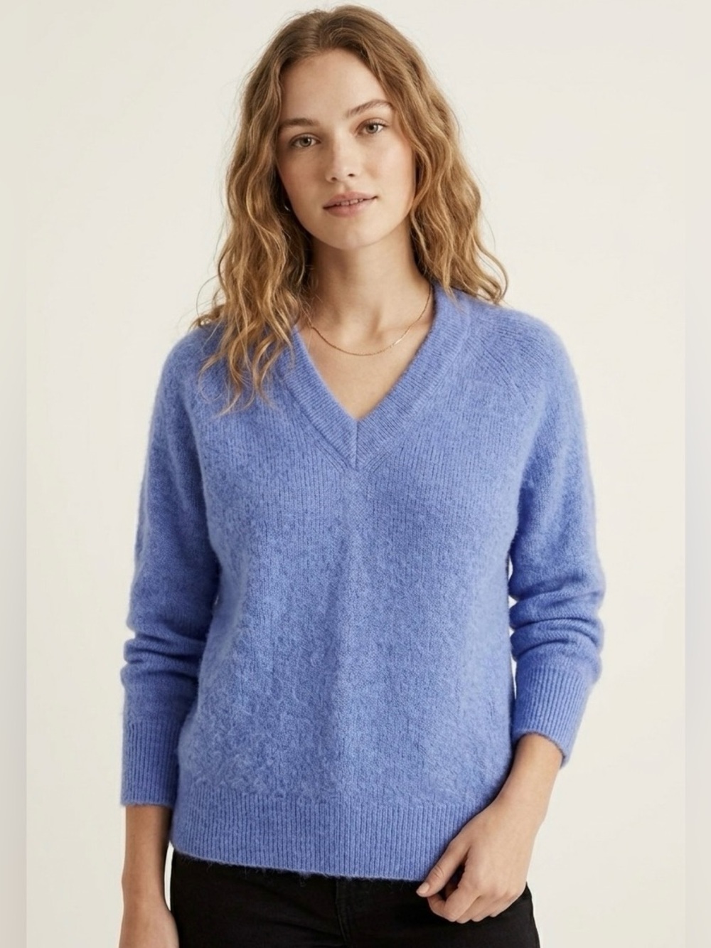 Madewell Alpaca Blend Periwinkle V Neck Sweater Size XS